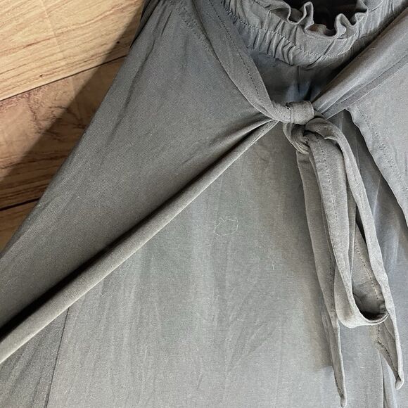 Funky Buddha Womens Tie Front Wide Leg Pants Size Small Lagenlook Boho Black - Picture 3 of 9